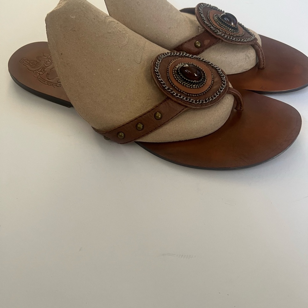 Nine West brown leather sandle - Picture 3 of 4